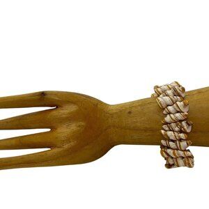 New with Tags Natural Sea Shell Conch Elastic Bracelet Spiral Coastal Beach